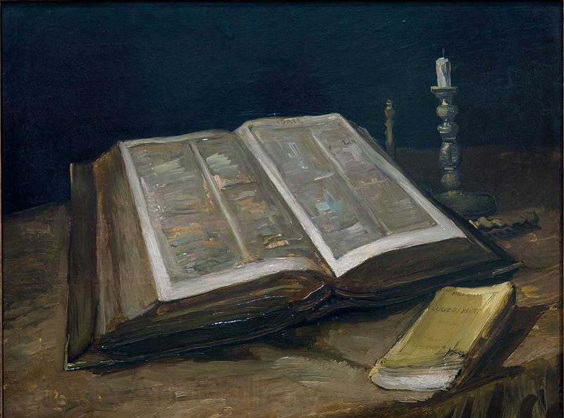 Vincent Van Gogh Stilleven met bijbel France oil painting art